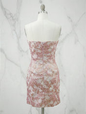 Strapless Tight Homecoming Dresses with Back Bow