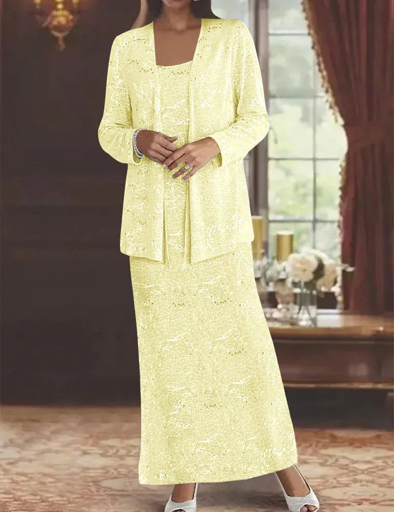 Chiffon Mother of the Bride Dresses with Sequins & Jacket