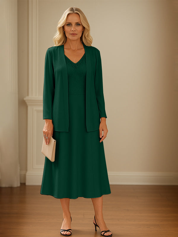 Chiffon Skirt Mother of The Bride Dress with Open Jacket