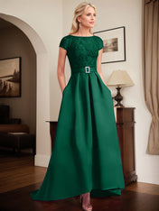 Orchid Lace Elegant A-Line Mother Of The Bride Dresses With Beading Satin