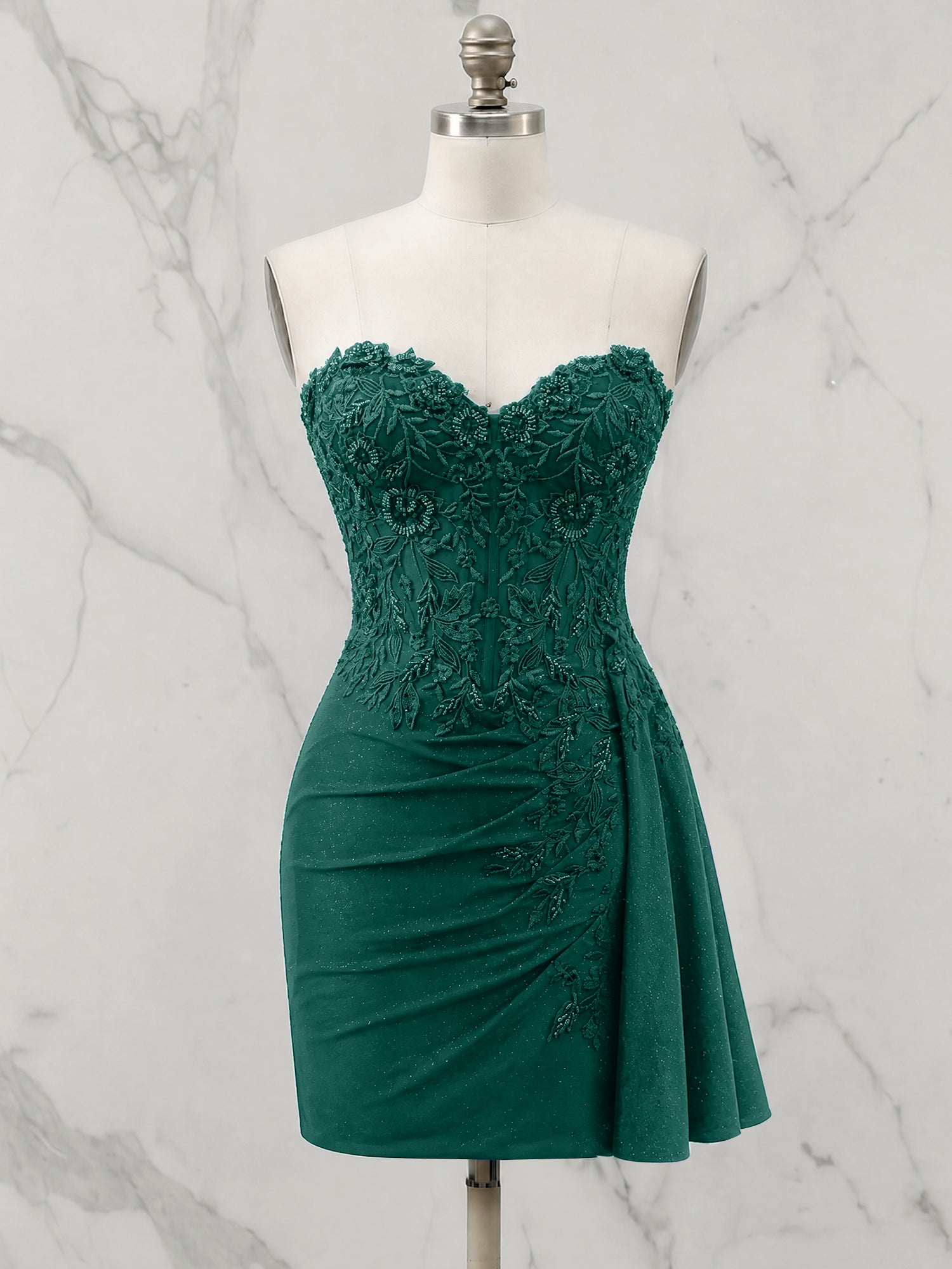 Strapless Sweetheart Draped Mini Homecoming Dress