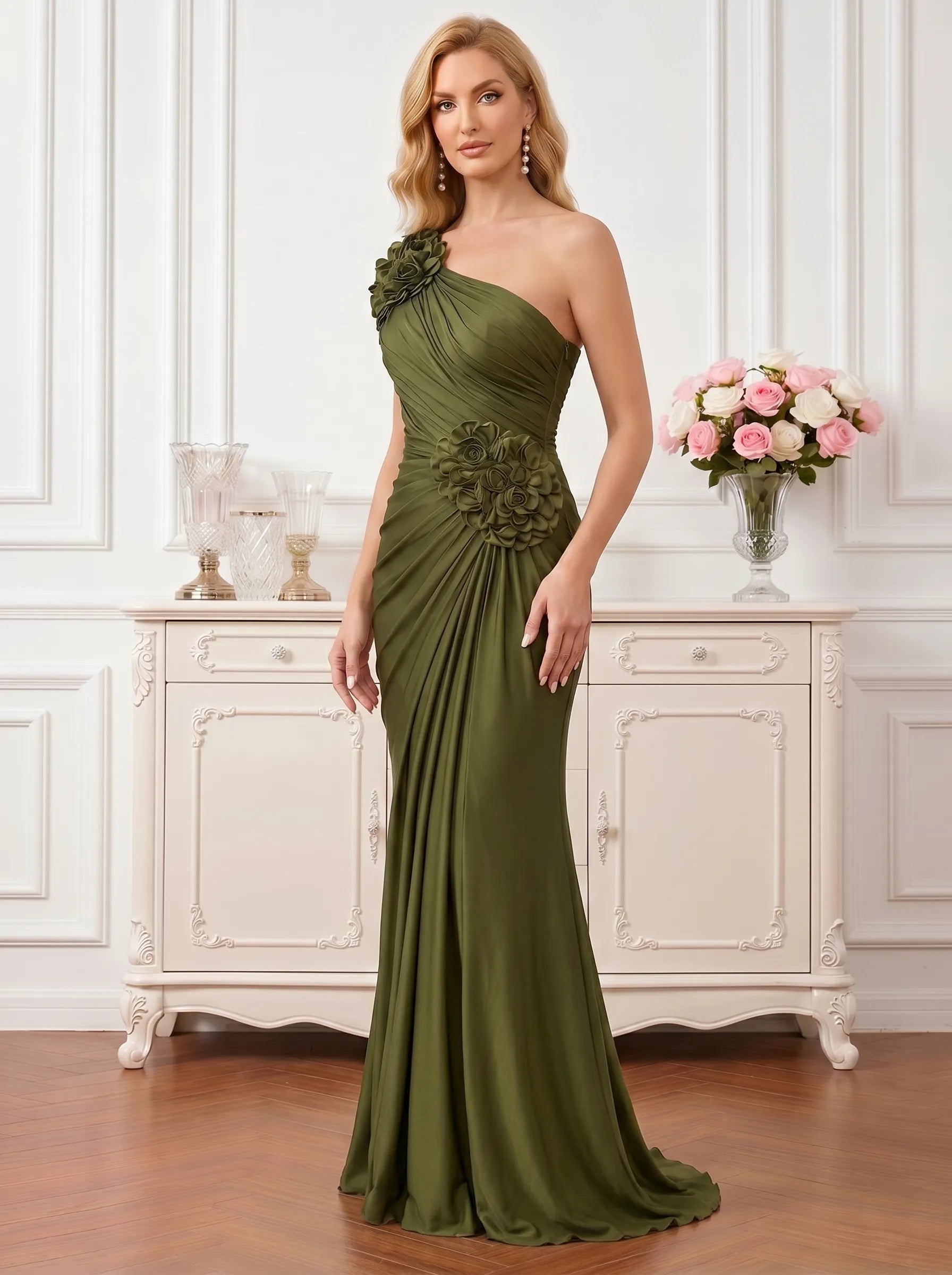 DarkGreenOne-ShoulderEveningGownwithDramaticCapeSleeveMotheroftheBrideDresses_5.webp