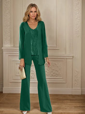 Chiffon Mother of the Bride Pantsuits with Jacket