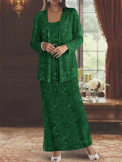 Robes de mère de la mariée en mousseline avec paillettes et veste 