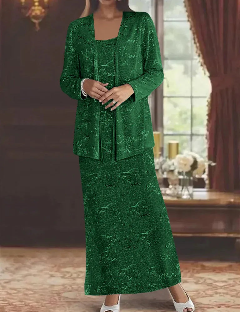 Chiffon Mother of the Bride Dresses with Sequins & Jacket