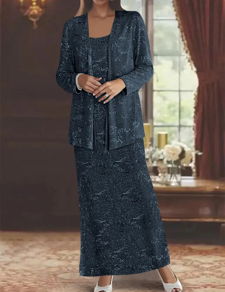 Chiffon Mother of the Bride Dresses with Sequins & Jacket