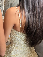 Dazzling Gold Fringe Art Deco Prom Dress Beading Tassel