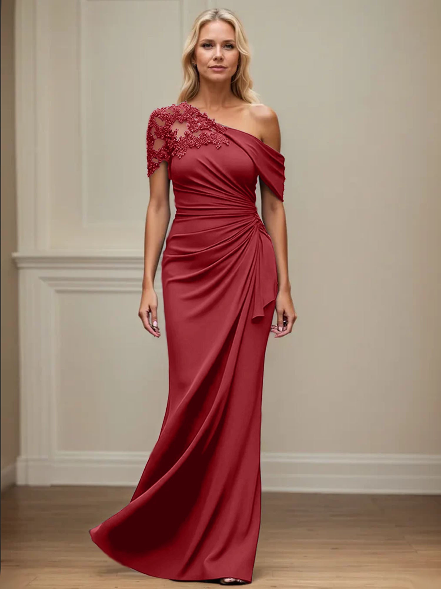 Mermaid Asymmetrical Mother of the Bride Dress with Appliques