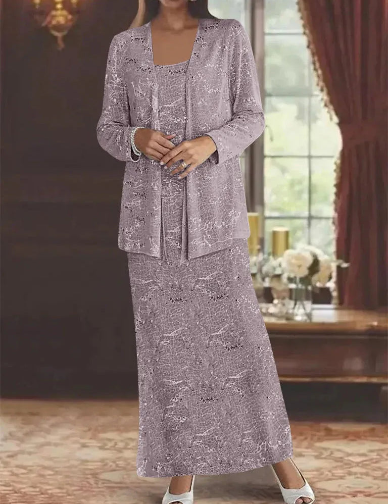 Chiffon Mother of the Bride Dresses with Sequins & Jacket
