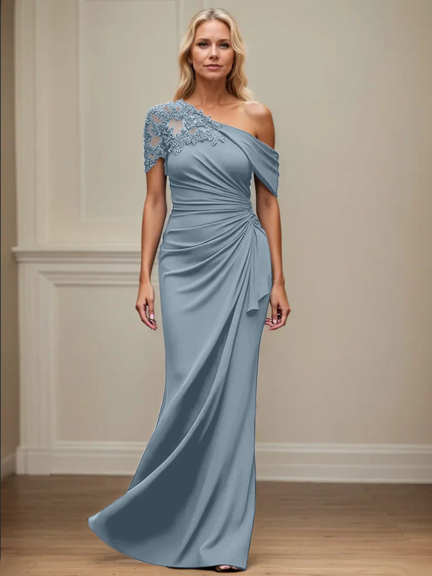Mermaid Asymmetrical Mother of the Bride Dress with Appliques