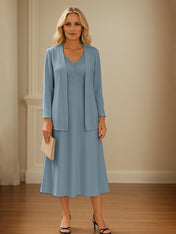 Chiffon Skirt Mother of The Bride Dress with Open Jacket