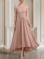 A-line Scoop Floor-Length Lace Chiffon Mother of the Bride Dress With Sequins