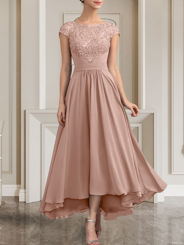 A-line Scoop Floor-Length Lace Chiffon Mother of the Bride Dress With Sequins