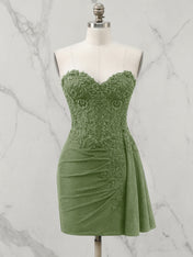 Strapless Sweetheart Draped Mini Homecoming Dress