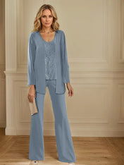 Chiffon Mother of the Bride Pantsuits with Jacket