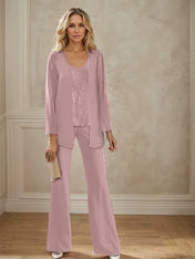 Chiffon Mother of the Bride Pantsuits with Jacket