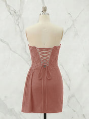 Strapless Sweetheart Draped Mini Homecoming Dress
