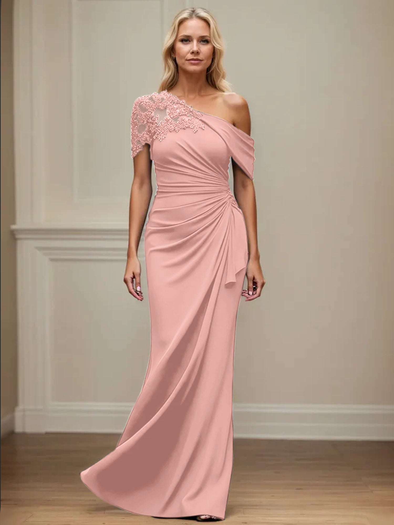 Trumpet/Mermaid Asymmetrical Mother of the Bride Dress with Appliques