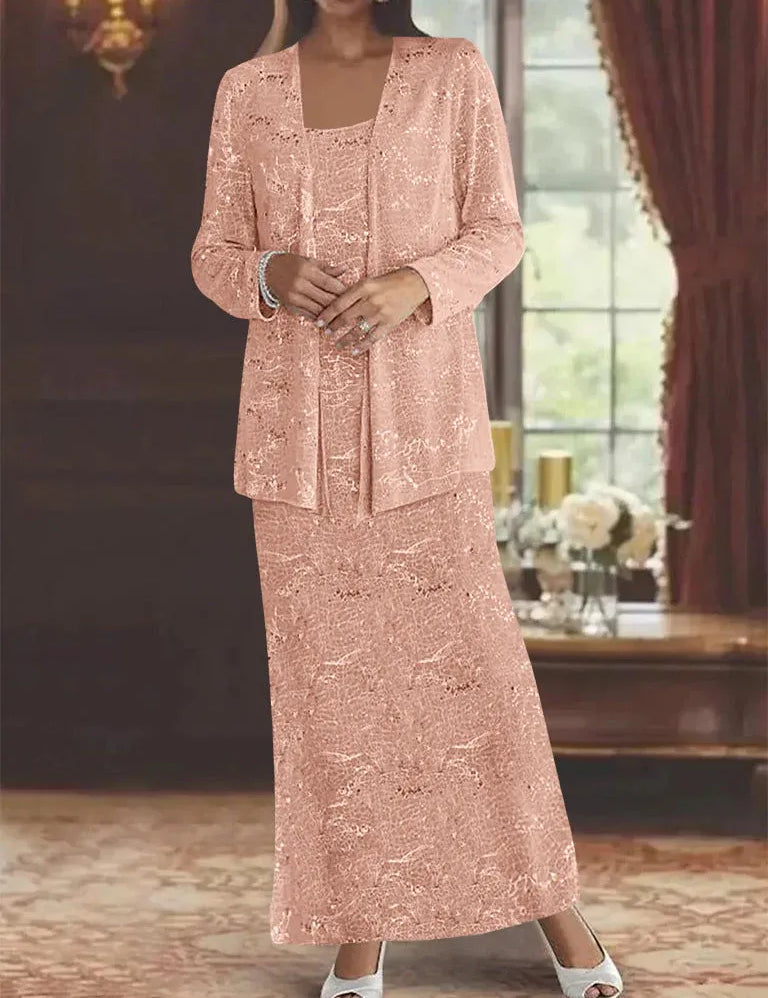 Chiffon Mother of the Bride Dresses with Sequins & Jacket