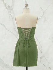 Strapless Sweetheart Draped Mini Homecoming Dress
