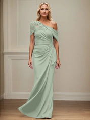 Trumpet/Mermaid Asymmetrical Mother of the Bride Dress with Appliques
