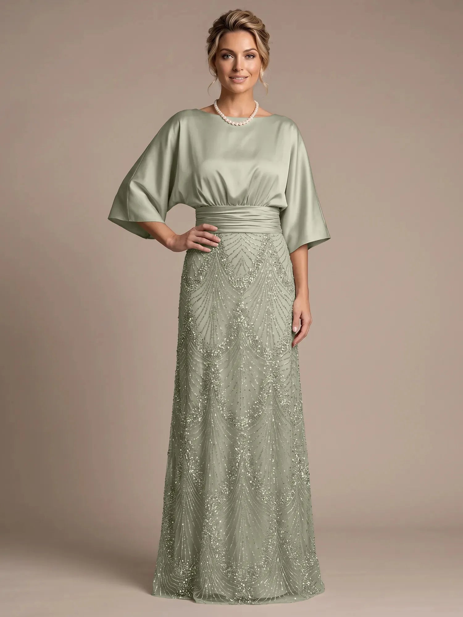 4 Batwing Sleeves Mother of The Bride Dresses
