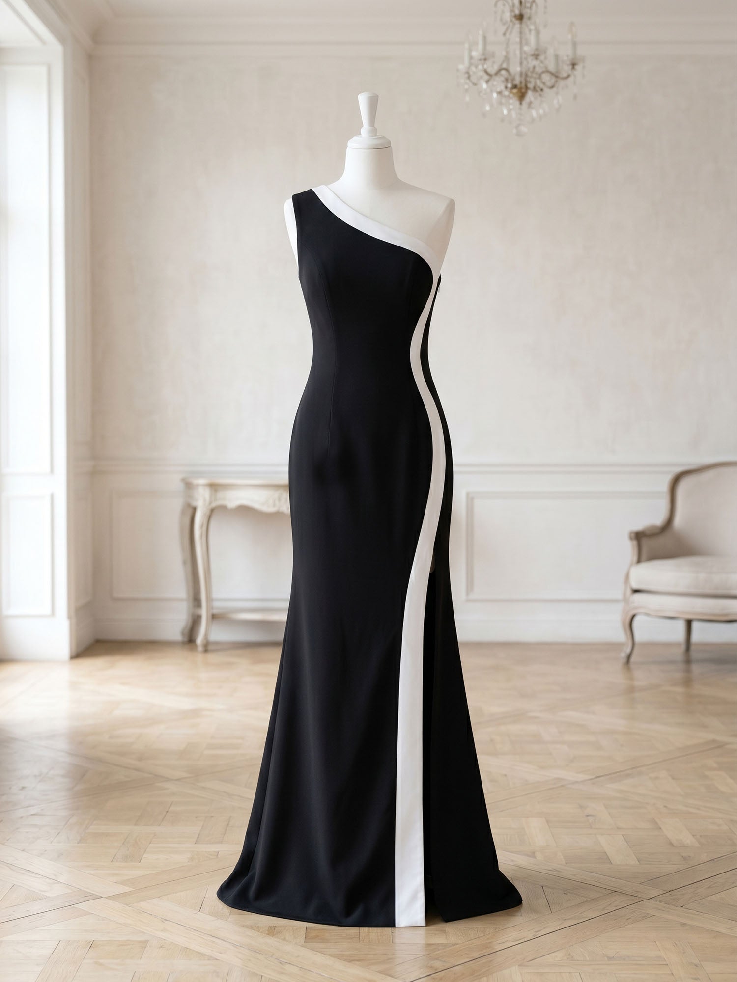 ElegantBlackOne-ShoulderContrastTrimHigh-SlitEveningGown_2.jpg