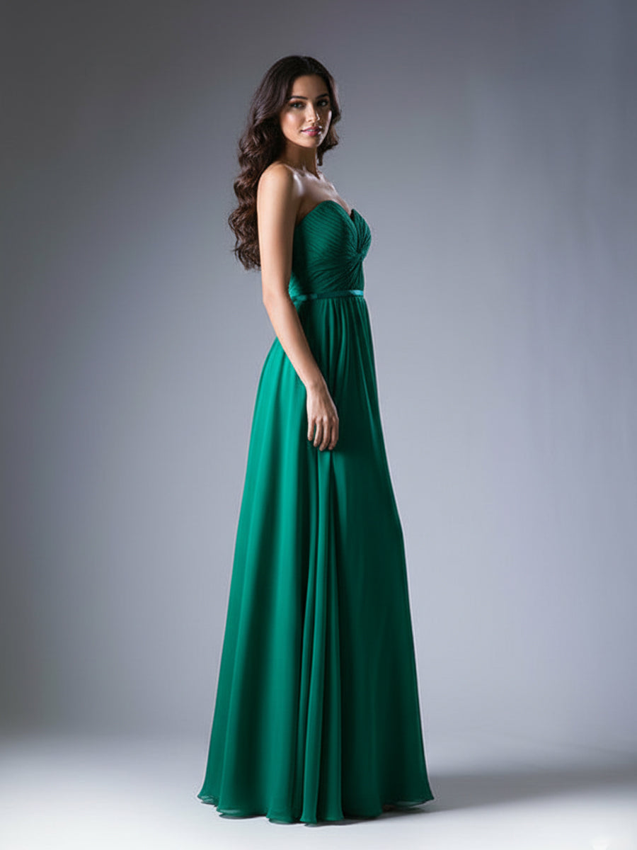 Elegant Floor Length Chiffon Long Bridesmaid Dress
