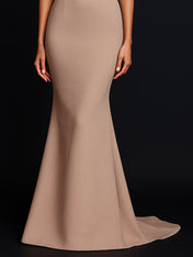 Elegant One Shouder Mermaid Ruched Long Satin Formal Dress