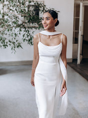 Elegant White Strapless Pleated Maxi Dress With Slit