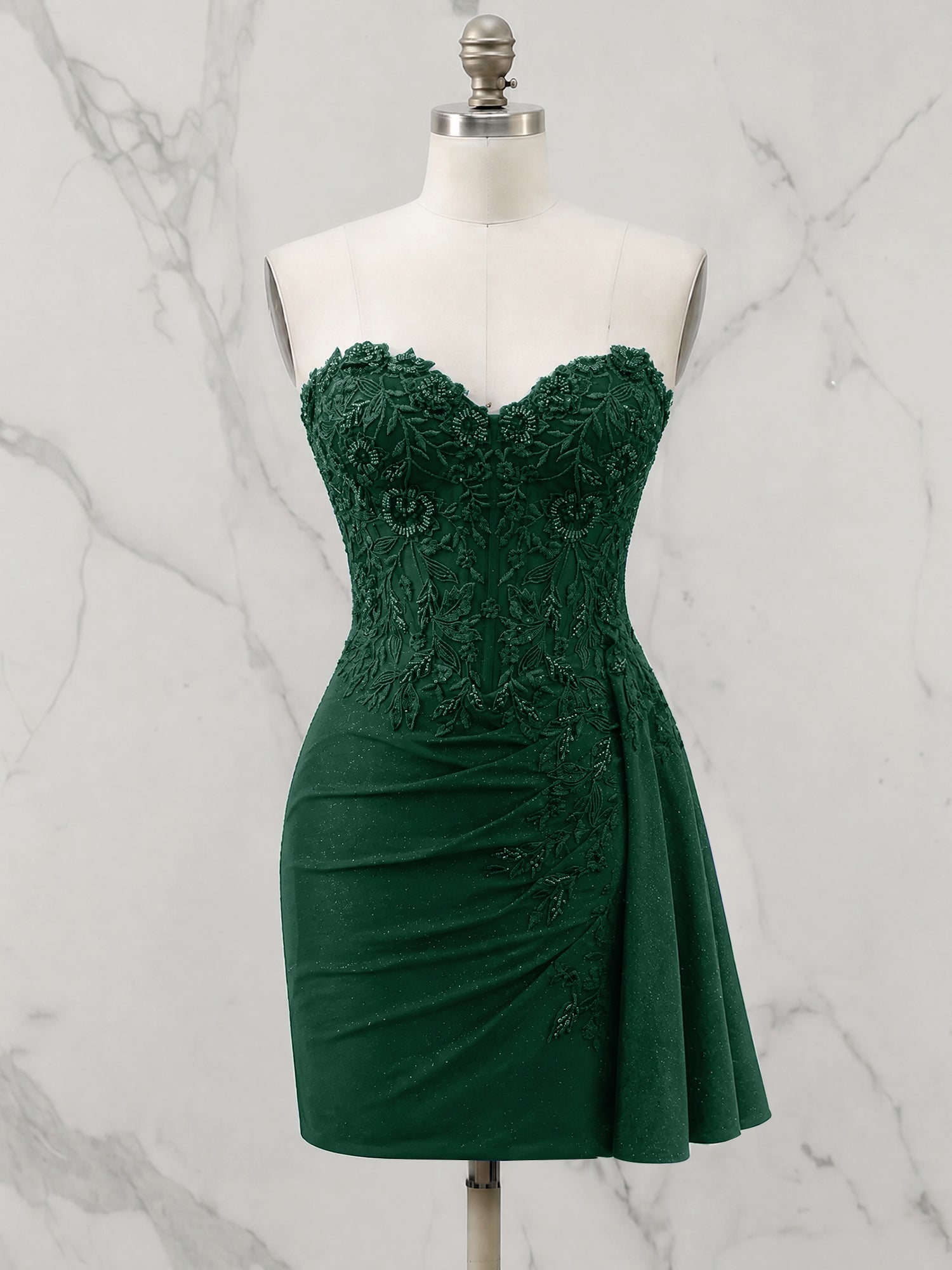 Strapless Sweetheart Draped Mini Homecoming Dress