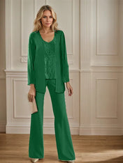 Chiffon Mother of the Bride Pantsuits with Jacket