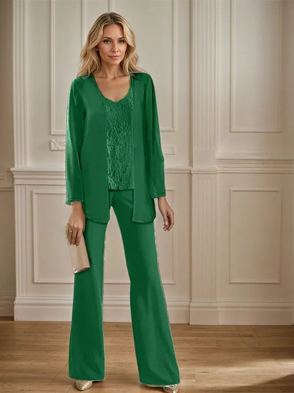 Chiffon Mother of the Bride Pantsuits with Jacket