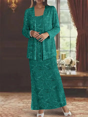 Chiffon Mother of the Bride Dresses with Sequins & Jacket