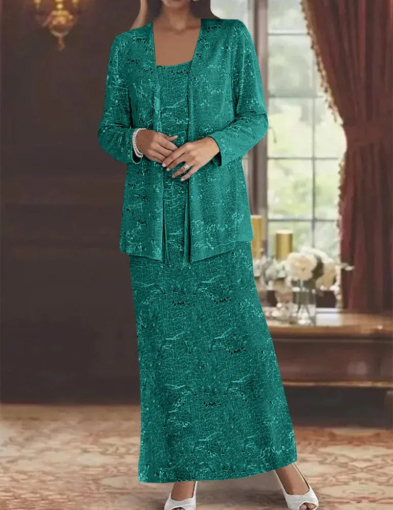 Chiffon Mother of the Bride Dresses with Sequins & Jacket