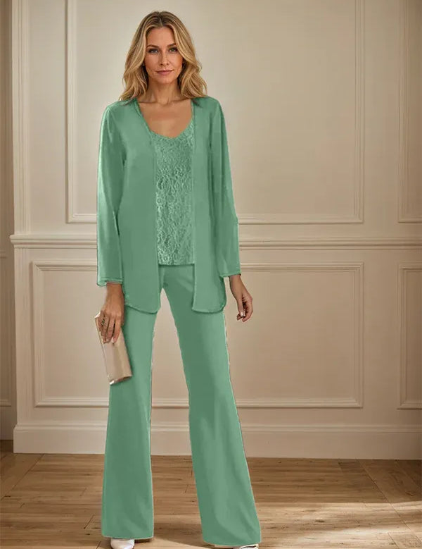 Chiffon Mother of the Bride Pantsuits with Jacket