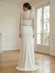 Formal Dress White Sheath Illusion Neck Beaded Chiffon Maxi Dress
