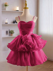 A-Line Ruffles Tiered Short Homecoming Dress