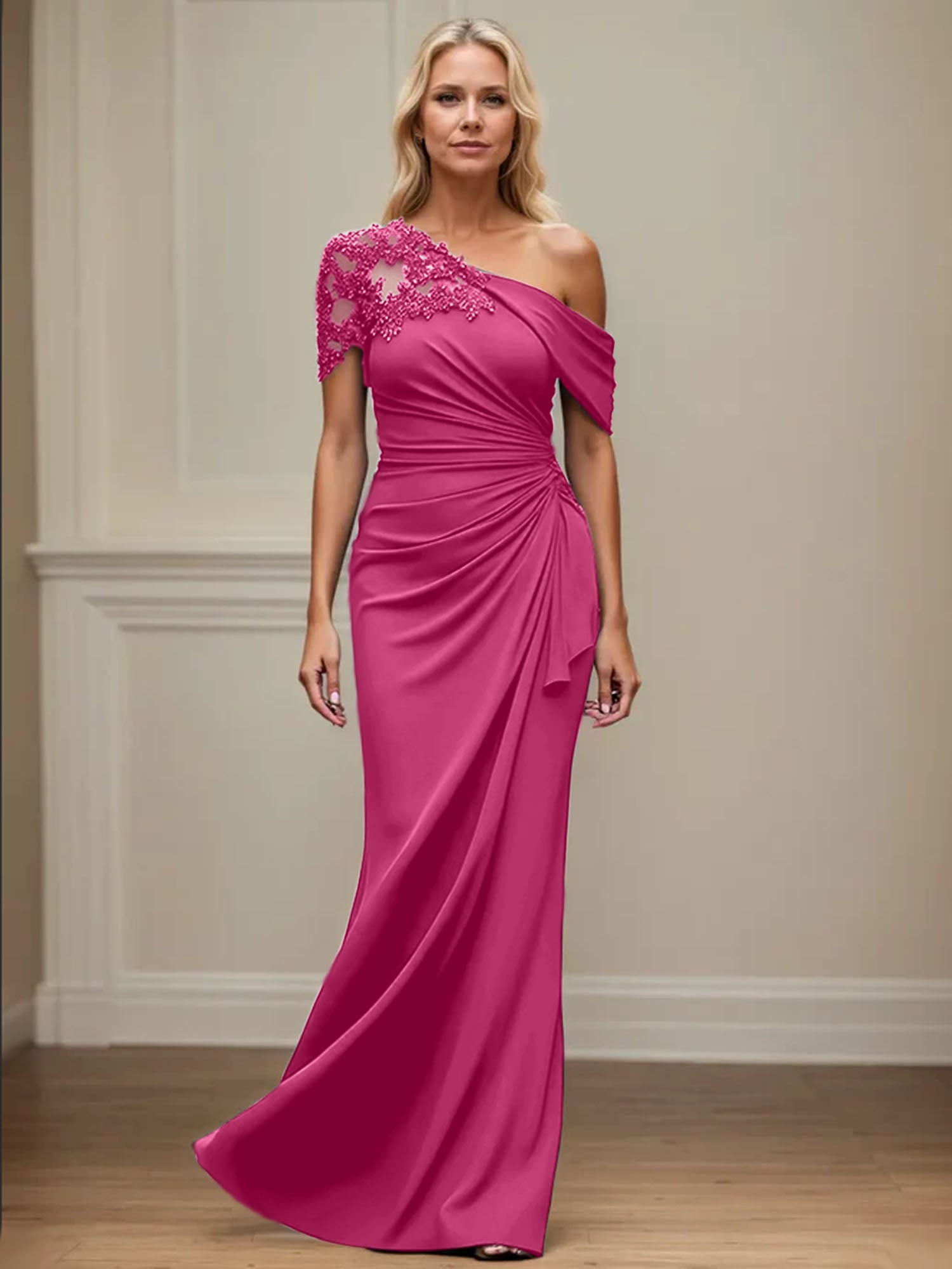 Mermaid Asymmetrical Mother of the Bride Dress with Appliques