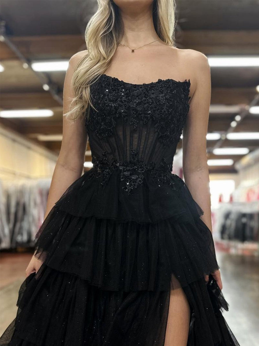 FuchsiaStraplessTieredRufflesCorsetPromDresswithSlit_4.jpg