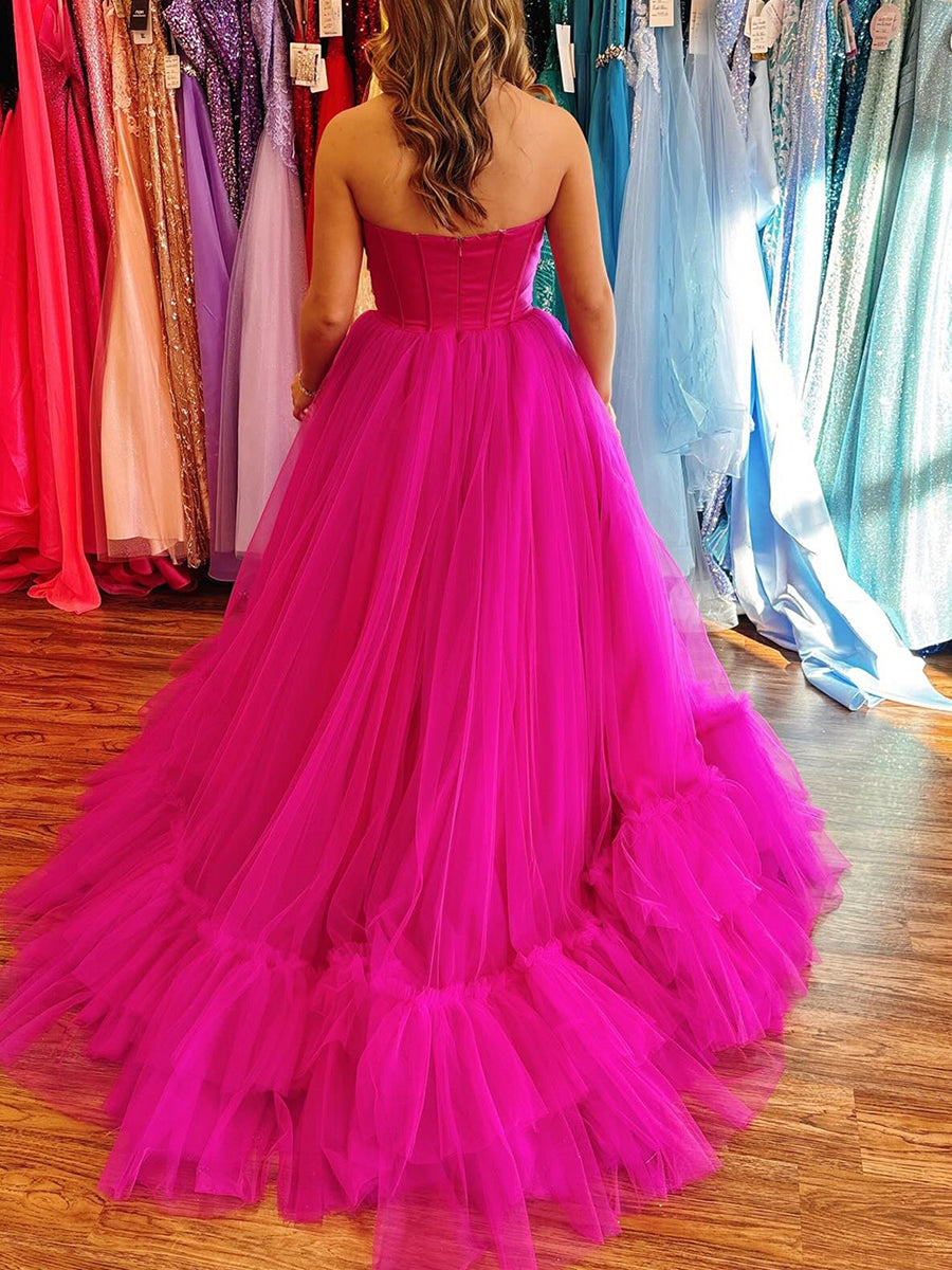 FuchsiaSweetheartStraplessTieredTulleLongPromDress_2.jpg