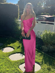 Aqua Mermaid Off The Shoulder Sheath Satin Long Prom Dress