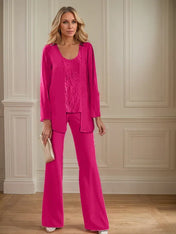 Chiffon Mother of the Bride Pantsuits with Jacket