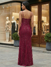 Glamorous Burgundy Beaded Lace Corset Long Prom Dress