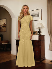 Dark Navy Mermaid Scoop Sequins Tulle Dress