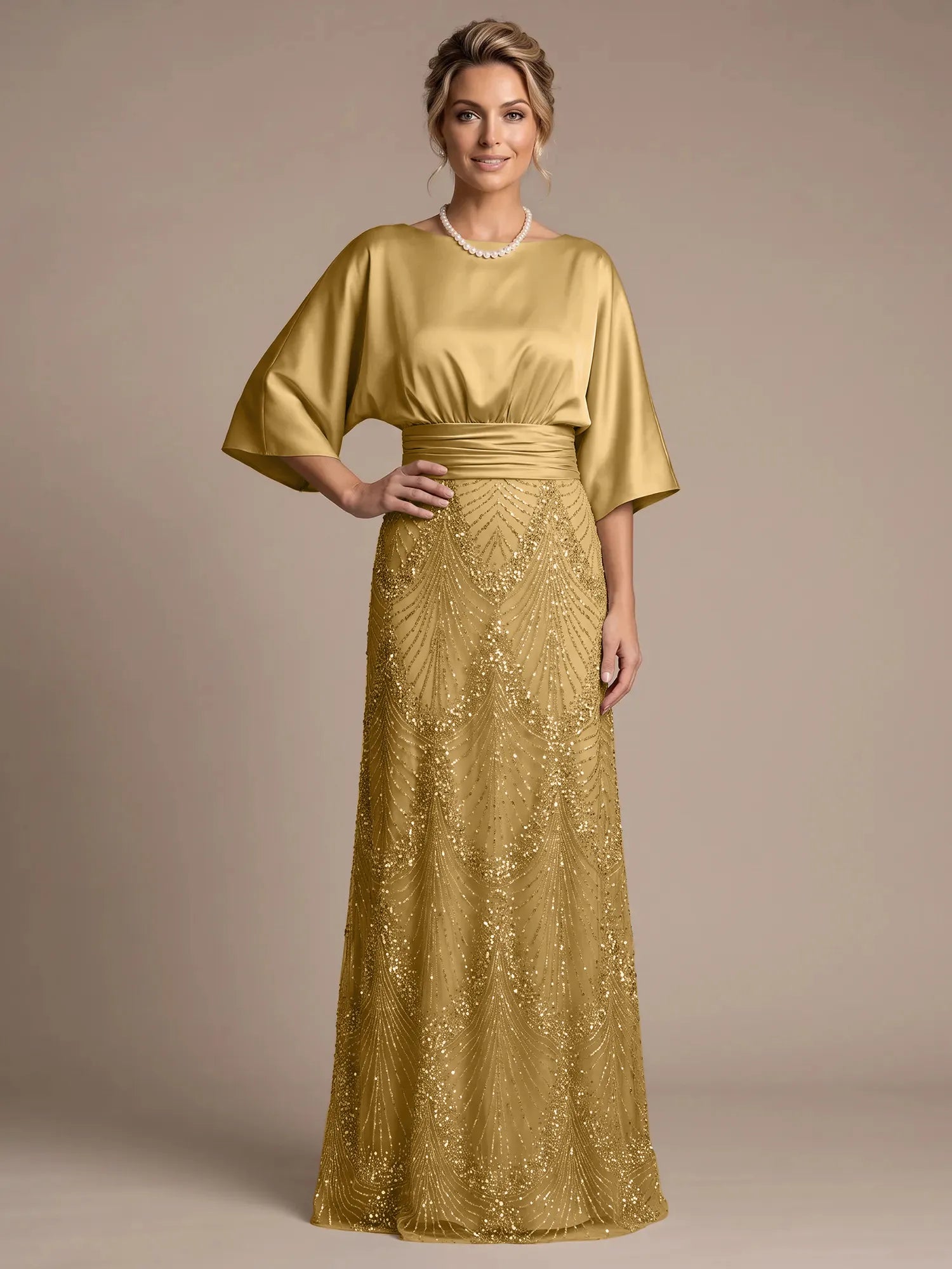 4 Batwing Sleeves Mother of The Bride Dresses