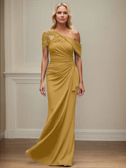 Trumpet/Mermaid Asymmetrical Mother of the Bride Dress with Appliques
