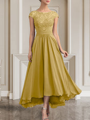 A-line Scoop Floor-Length Lace Chiffon Mother of the Bride Dress With Sequins