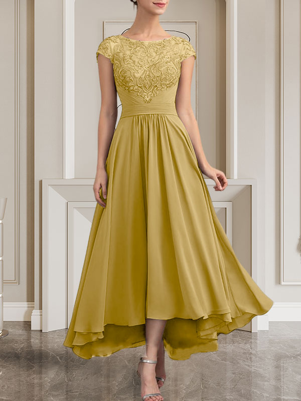 A-line Scoop Floor-Length Lace Chiffon Mother of the Bride Dress With Sequins