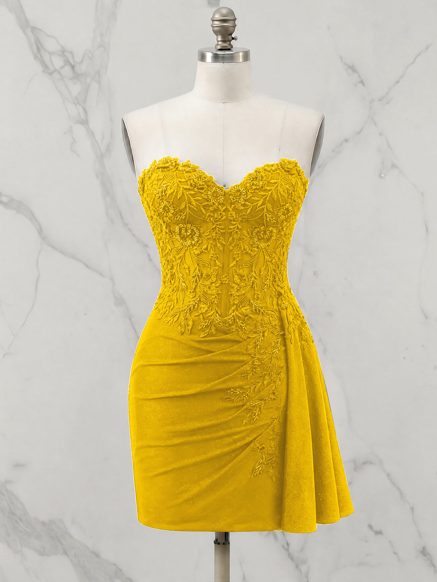 Strapless Sweetheart Draped Mini Homecoming Dress